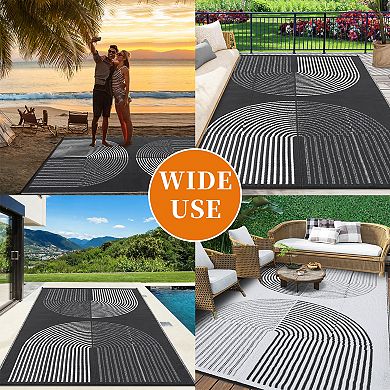 Outdoor Rug Waterproof Plastic Straw Rug for Patio, UV Resistant Reversible Floor Carpet