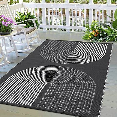 Outdoor Rug Waterproof Plastic Straw Rug for Patio, UV Resistant Reversible Floor Carpet