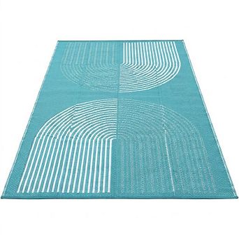 Outdoor Rug Waterproof Plastic Straw Rug for Patio, UV Resistant Reversible Floor Carpet