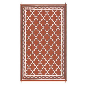 Reversible Outdoor Rug, Waterproof Plastic Straw Patio Mat, UV Resistant Easy-Clean Outdoor Area Rug