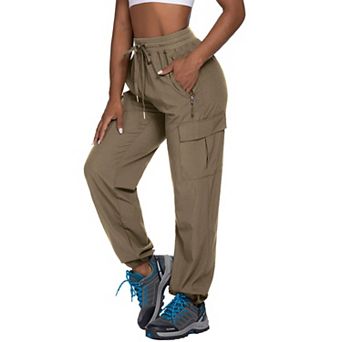 Pinspark Womens Hiking Pants Quick Dry Elastic Waisted Cargo Pant with 4 Pockets