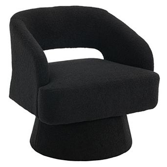 Modern Swivel Barrel Accent Chair, Teddy Fleece Upholstered Chair, for Living Room Bedroom Office