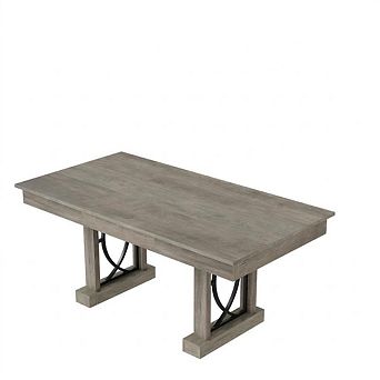 Wooden Kitchen Table with Two Drawers, Large Dining Table for 6-8, for Kitchen, Dinner