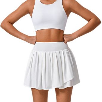 Women's Summer Athletic Skort High Waisted Stretch Quick Dry Breathable Yoga Fitness Skirt