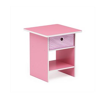 Furinno 15.5" x 15.5" x 17.8" Wood Nightstand Modern Bedside Table with Drawer & Shelf