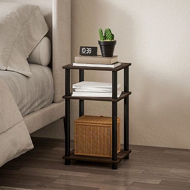 Furinno 11.5" x 13.4" x 22.8" 3-Tier Wood Nightstand Modern End Table