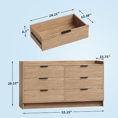 Louvered Armoire Wardrobe Closet, Wood Clothing Storage Cabinets with 2 Doors and 2 Drawers
