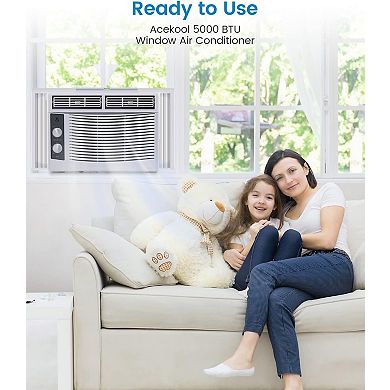 5000 BTU Window Air Conditioner, Cools Up to 150 Sq.ft,7 Temperature Settings & 2-Way Airflow