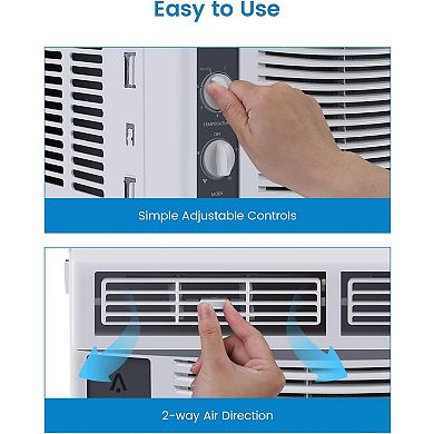5000 BTU Window Air Conditioner, Cools Up to 150 Sq.ft,7 Temperature Settings & 2-Way Airflow