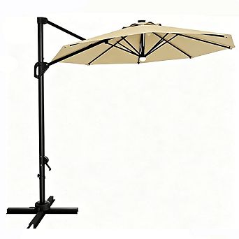 10-Ft Patio Umbrella with Solar LED - High Quality - Durable Design for Daily Use - Easy to Use