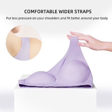 Seamless Nursing Bra with Soft Stretch Fabric and Removable Pads