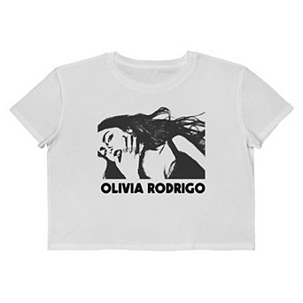 Juniors' Olivia Rodrigo 23 Portrait Boxy Cropped Graphic Tee