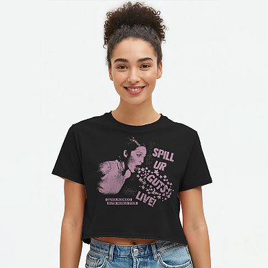Juniors' Olivia Rodrigo Spill UR Guts Live World Tour Boxy Cropped Graphic Tee