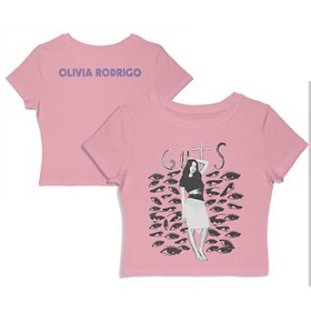 Juniors' Olivia Rodrigo Guts Eye Collage Graphic Baby Tee