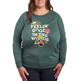 Plus Size Feelin' Good In The Woods French Terry Long Sleeve Tee