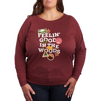 Plus Size Feelin' Good In The Woods French Terry Long Sleeve Tee