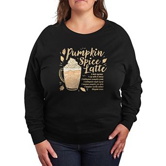 Plus Size Pumpkin Spice Latte Recipe French Terry Long Sleeve Tee