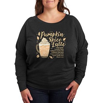 Plus Size Pumpkin Spice Latte Recipe French Terry Long Sleeve Tee