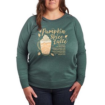 Plus Size Pumpkin Spice Latte Recipe French Terry Long Sleeve Tee