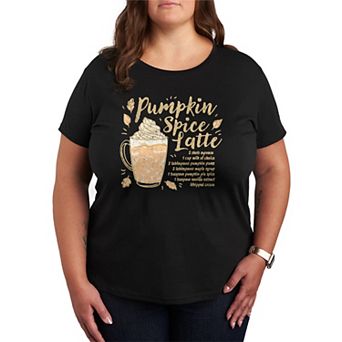 Plus Size Pumpkin Spice Latte Recipe Graphic Tee
