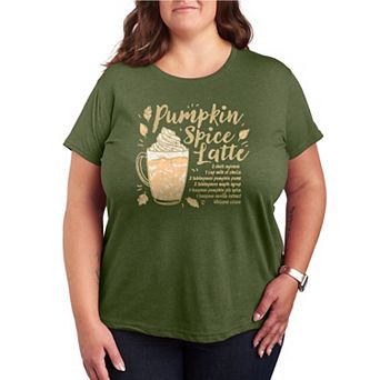 Plus Size Pumpkin Spice Latte Recipe Graphic Tee