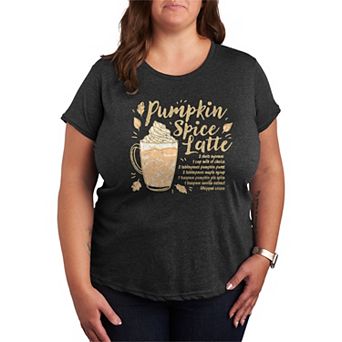 Plus Size Pumpkin Spice Latte Recipe Graphic Tee