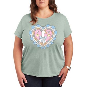 Plus Size Coquette Goose Heart Graphic Tee