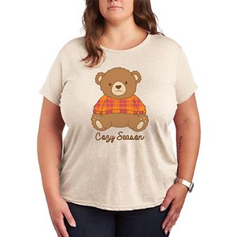 Plus Size Cozy Season Teddy Bear Graphic Tee
