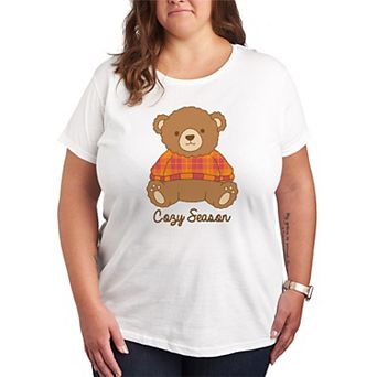 Plus Size Cozy Season Teddy Bear Graphic Tee