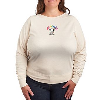 Plus Size Peanuts Snoopy French Terry Long Sleeve Tee