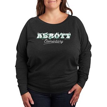 Plus Size Abbott Elementary Logo French Terry Long Sleeve Tee