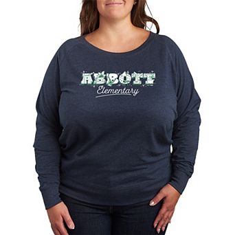 Plus Size Abbott Elementary Logo French Terry Long Sleeve Tee