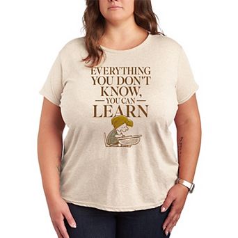 Plus Size Peanuts Everything You Don't Know, You Can Learn Graphic Tee
