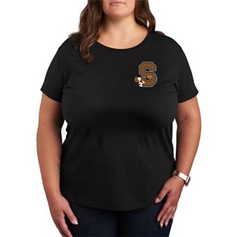 Plus Size Peanut Snoopy Collegiate Football Graphic Tee