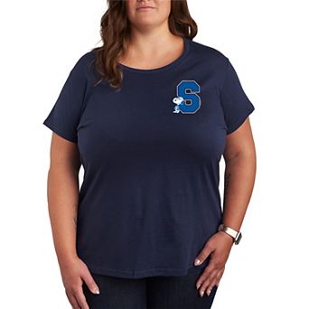 Plus Size Peanut Snoopy Collegiate Letter Graphic Tee