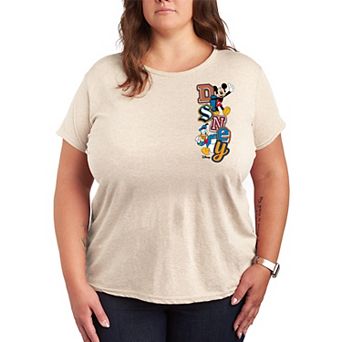 Plus Size Disney's Mickey & Donald Patch Logo Graphic Tee