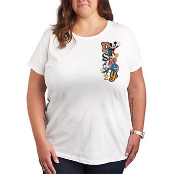 Plus Size Disney's Mickey & Donald Patch Logo Graphic Tee