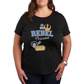 Plus Size Star Wars Princess Leia Rebel Patches Graphic Tee
