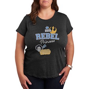 Plus Size Star Wars Princess Leia Rebel Patches Graphic Tee