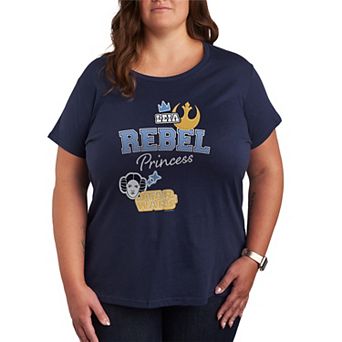 Plus Size Star Wars Princess Leia Rebel Patches Graphic Tee