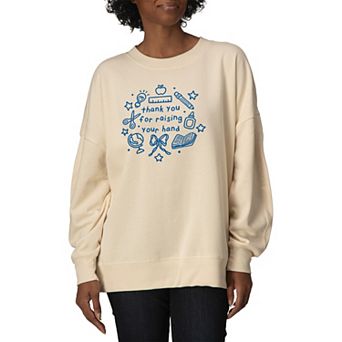 Women's “Thank You for Raising Your Hand” Teacher Oversized Fleece Crew Sweatshirt