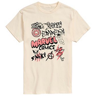 Men's Marvel Notebook Sketches Graphic Tee