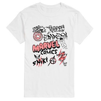 Men's Marvel Notebook Sketches Graphic Tee