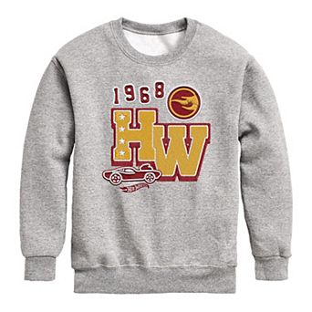 Boys 8-20 Hot Wheels Varsity Logo Patches Crew Fleece Sweatshirt