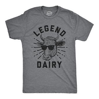 Mens Legend Dairy T Shirt Funny Cow Sunglasses Graphic Novelty Tee