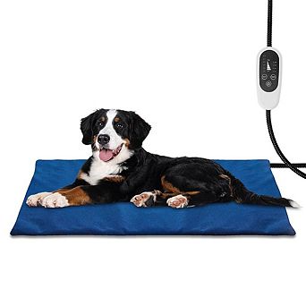G128 Extra Large Pet Heating Pad 47.24X27.56 in 6 Temp with Timer Waterproof Dog Cat Heated Mat