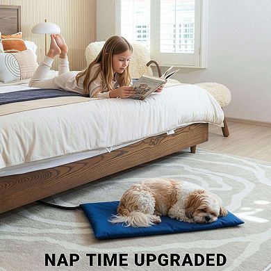 Pet Heating Pad 23.64x17.72IN, 6 Temp with Timer Waterproof Dog Cat Bed Heated Mat