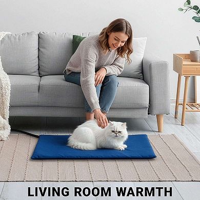 Pet Heating Pad 23.64x17.72IN, 6 Temp with Timer Waterproof Dog Cat Bed Heated Mat