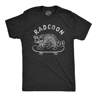 Mens Radcoon T Shirt Funny Rad Raccoon Cool Skateboard Graphic Novelty Tee