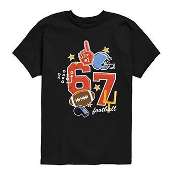 Boys 8-20 67 Football Icons Graphic Tee